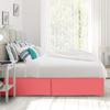 600 Thread Count 100% Cotton 1PC Tailored Pleated Bed Skirt Dust Ruffle Bed Skirt Never Lift Your Mattress Classic 18Drop Length Pleated Styling,Coral/Split Queen view 3