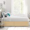 600 Thread Count 100% Cotton 1PC Tailored Pleated Bed Skirt Dust Ruffle Bed Skirt Never Lift Your Mattress Classic 18Drop Length Pleated Styling,Beige/Split Queen view 3