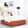 600 Thread Count 100% Cotton 1PC Tailored Pleated Bed Skirt Dust Ruffle Bed Skirt Never Lift Your Mattress Classic 18Drop Length Pleated Styling,Orange/Split Cal-King view 1