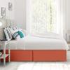 600 Thread Count 100% Cotton 1PC Tailored Pleated Bed Skirt Dust Ruffle Bed Skirt Never Lift Your Mattress Classic 18Drop Length Pleated Styling,Orange/Split Cal-King view 3