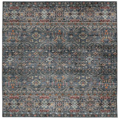 Linon Home Decor Products The Anywhere Washable Rug Jasper Teal & Ivory 3' X 5' Accent Rug