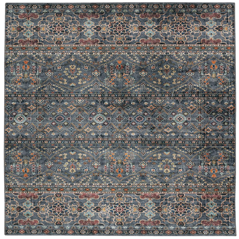 Linon Home Decor Products The Anywhere Washable Rug Jasper Teal & Ivory 3' X 5' Accent Rug
