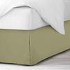 600 Thread Count 100% Cotton 1PC Tailored Pleated Bed Skirt Dust Ruffle Bed Skirt Never Lift Your Mattress Classic 18Drop Length Pleated Styling,Olive/Split Queen view 2