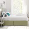 600 Thread Count 100% Cotton 1PC Tailored Pleated Bed Skirt Dust Ruffle Bed Skirt Never Lift Your Mattress Classic 18Drop Length Pleated Styling,Olive/Split Queen view 3