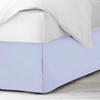 600 Thread Count 100% Cotton 1PC Tailored Pleated Bed Skirt Dust Ruffle Bed Skirt Never Lift Your Mattress Classic 18Drop Length Pleated Styling,Ice Blue/Split Queen view 2