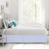 600 Thread Count 100% Cotton 1PC Tailored Pleated Bed Skirt Dust Ruffle Bed Skirt Never Lift Your Mattress Classic 18Drop Length Pleated Styling,Ice Blue/Split Queen view 3