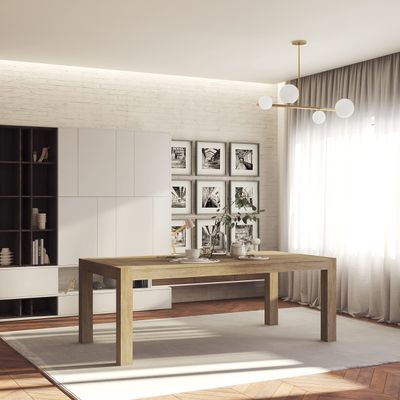 Midtown Concept Salerno Rectangular Dining Table | Driftwood | Ideal for Indoors