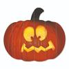 17" Orange and Yellow Spooked Jack O-Lantern Hanging Pumpkin Halloween Wall Decor view 1