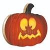 17" Orange and Yellow Spooked Jack O-Lantern Hanging Pumpkin Halloween Wall Decor view 2