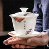 180ml Hand Painted Ceramic Cover Bowl Tea Cup Gaiwan Kung Fu Tea Set Decoration view 3