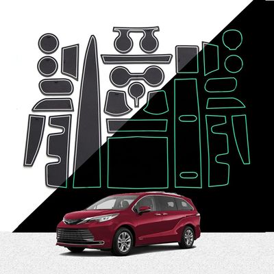 Great-luck Car Interior Accessories Door Storage Mat,Gate Slot Mat,Coaster Mat Dust-Proof Anti-Slip Center Console Holder Cup 25 Pcs/Set(white) for Toyota Sienna(2021 2022)