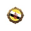 3D Brunei Flag Glass Crystal Brooch Metal Souvenir Men Women Clothes Decoration Valentine's Day Birthday Gift view 1