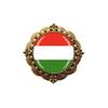 3D Hungary Flag Glass Crystal Brooch Metal Souvenir Men Women Clothes Decoration Valentine's Day Birthday Gift view 1