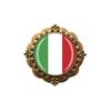 3D Italy Flag Glass Crystal Brooch Metal Souvenir Men Women Clothes Decoration Valentine's Day Birthday Gift view 1