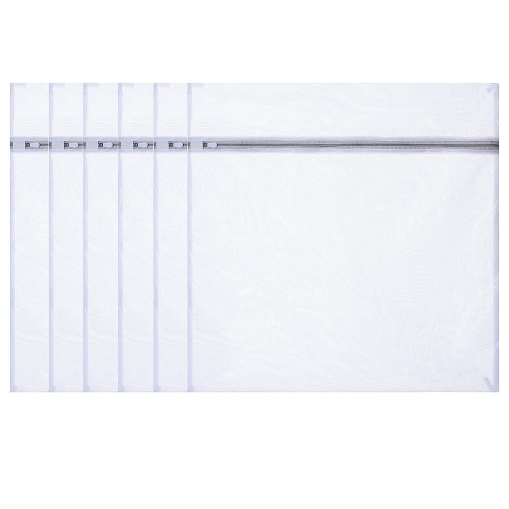 6PCS Laundry Bag Mesh Laundry Bag, Durable Mesh Laundry Bag with Zip Closure, Reusable Durable Washing Machine Bag for Blouse, Hosiery, Stocking, Underwear, Bra Lingerie, Lingerie Baby Clothes 5060CM
