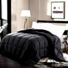 Soft 1000 TC Goose Down Alternative Egyptian Cotton Comforter Set (Comforter + 2 Pillow Cases) 400 GSM Over-Size Queen Black 98'' x 98'' view 2