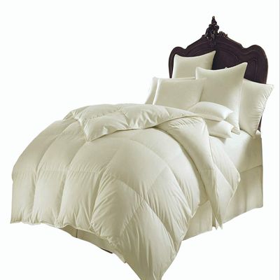 Soft 1000 TC Goose Down Alternative Egyptian Cotton Comforter Set (Comforter + 2 Pillow Cases) 400 GSM King Ivory 90'' x 104''