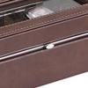 Benjara Watch Case with 4 Slots and Removable Cushions- Brown view 3