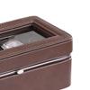 Benjara Watch Case with 4 Slots and Removable Cushions- Brown view 4
