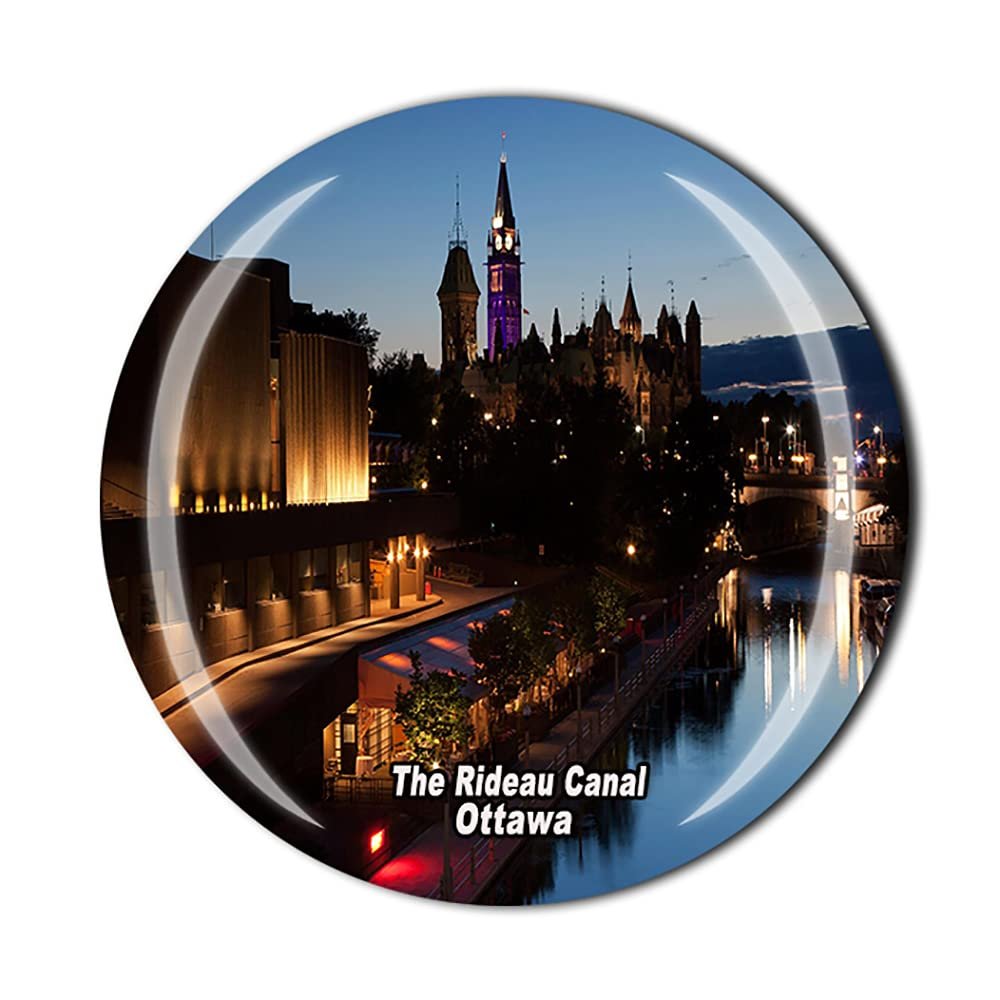 Canada Ottawa 3D The Rideau Canal Fridge Magnet Souvenir Crystal Glass Magnet Travel Souvenir Collection Gift Home Kitchen Decoration