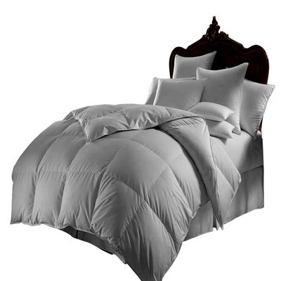 Soft 1000 TC Goose Down Alternative Egyptian Cotton Comforter Set (Comforter + 2 Pillow Cases) 400 GSM Twin XL Silver Gray 68'' x 90''
