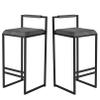 Bar Stools with Low Back Counter Stools for Kitchen Island, Dining Room and Living Room, Modern Designed Simple Square Pub Barstools(2pcs) view 1