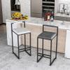Bar Stools with Low Back Counter Stools for Kitchen Island, Dining Room and Living Room, Modern Designed Simple Square Pub Barstools(2pcs) view 2