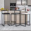 Bar Stools with Low Back Counter Stools for Kitchen Island, Dining Room and Living Room, Modern Designed Simple Square Pub Barstools(2pcs) view 3