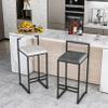 Bar Stools with Low Back Counter Stools for Kitchen Island, Dining Room and Living Room, Modern Designed Simple Square Pub Barstools(2pcs) view 4