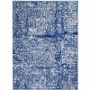 HomeRoots Ivory Navy 100% Polypropylene 6 x 9 Ivory and Navy Abstract Grids Area Rug view 1