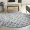 HomeRoots Blue/Grey 100% Polypropylene 5 Round Blue and Gray Indoor Outdoor Area Rug view 2