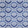 HomeRoots 100% Polypropylene 6 x 9 Blue and Ivory Damask Area Rug view 1
