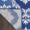 HomeRoots 100% Polypropylene 6 x 9 Blue and Ivory Damask Area Rug view 4