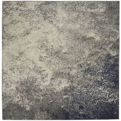 HomeRoots Charcoal/Ivory 100% Polypropylene 5 x 7 Charcoal and Ivory Abstract Area Rug