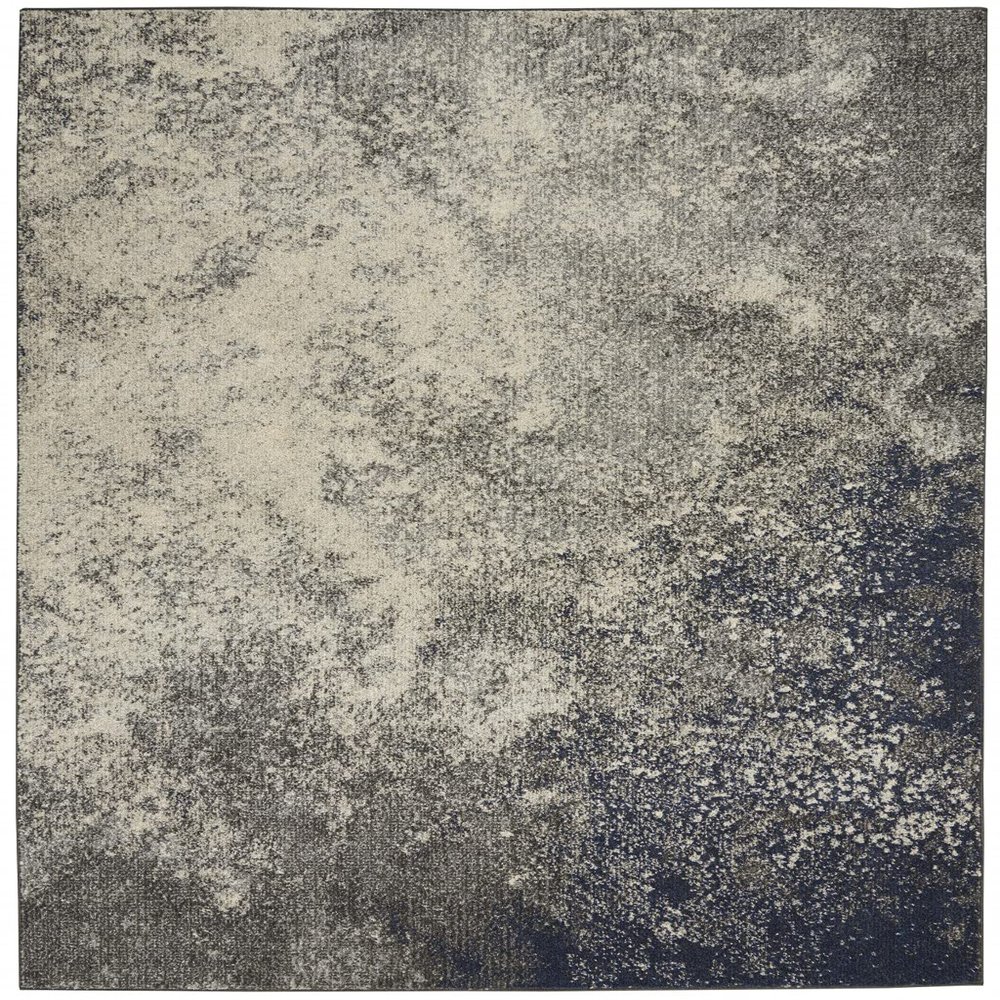 HomeRoots Charcoal/Ivory 100% Polypropylene 5 x 7 Charcoal and Ivory Abstract Area Rug