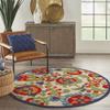 HomeRoots Multicolor 100% Polypropylene 4 Round Mediterra Indoor Outdoor Area Rug view 2