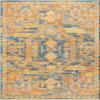 HomeRoots Teal/Sun 100% Polypropylene 4 x 6 Gold and Blue Antique Area Rug view 1