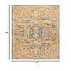 HomeRoots Teal/Sun 100% Polypropylene 4 x 6 Gold and Blue Antique Area Rug view 3