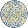 HomeRoots Ivory Blue 100% Polypropylene 4 Round Ivory and Blue Indoor Outdoor Area Rug view 1
