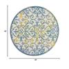 HomeRoots Ivory Blue 100% Polypropylene 4 Round Ivory and Blue Indoor Outdoor Area Rug view 2