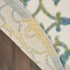 HomeRoots Ivory Blue 100% Polypropylene 4 Round Ivory and Blue Indoor Outdoor Area Rug view 4