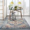 HomeRoots Ivory/Light Blue 100% Polypropylene 5 x 7 Ivory and Light Blue Distressed Area Rug view 2