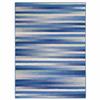 HomeRoots Blue Multicolor 100% Polypropylene 6 x 9 Blue and Ivory Halftone Stripe Area Rug view 1