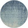 HomeRoots Navy/Light Blue 100% Polypropylene 4 Round Navy and Light Blue Abstract Area Rug view 1