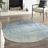 HomeRoots Navy/Light Blue 100% Polypropylene 4 Round Navy and Light Blue Abstract Area Rug view 2