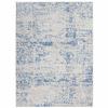 HomeRoots Grey Blue 100% Polypropylene 6 x 9 Gray and Blue Abstract Grids Area Rug view 1