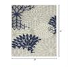 HomeRoots Ivory/Navy 100% Polypropylene 5 x 8 Ivory and Navy Indoor Outdoor Area Rug view 3