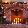 6 FEET Christmas Ball Garland Ornaments Shatterproof Xmas Hanging Balls Decorations for Home Indoor Outdoor Mantel Holiday Party Wedding Tree - Red view 3