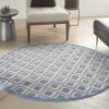 HomeRoots Blue/Grey 100% Polypropylene 4 Round Blue and Gray Indoor Outdoor Area Rug view 2