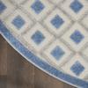 HomeRoots Blue/Grey 100% Polypropylene 4 Round Blue and Gray Indoor Outdoor Area Rug view 4